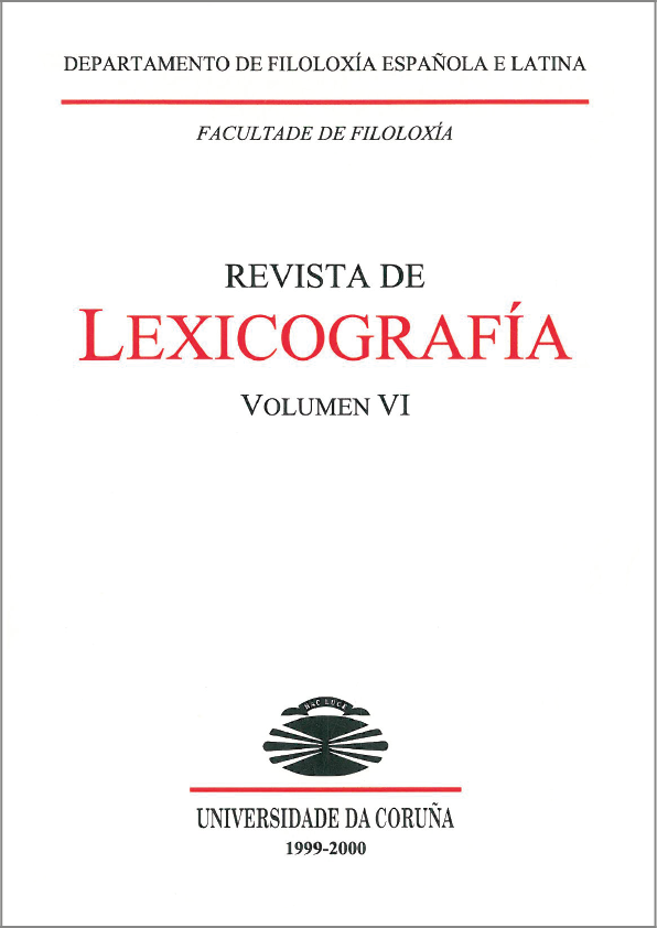 Portada de la Revista de Lexicografía Volumen 6