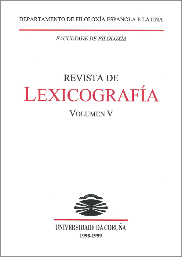 Portada de la Revista de Lexicografía Volumen 5